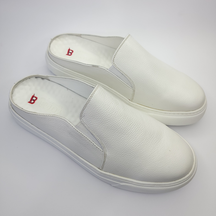 036 babouche moderne cuir blanc