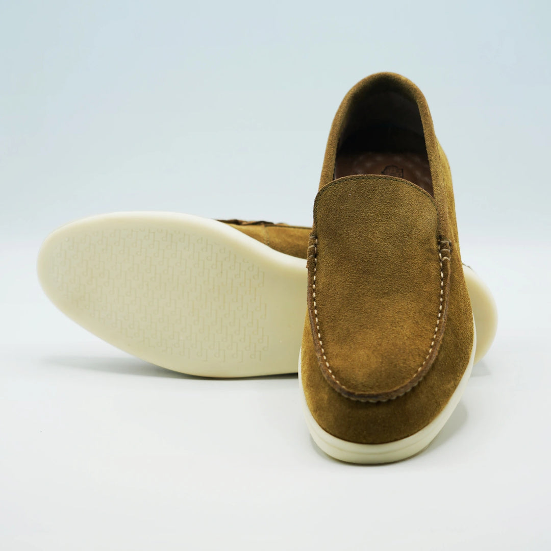 090 mocassin loro daim motard