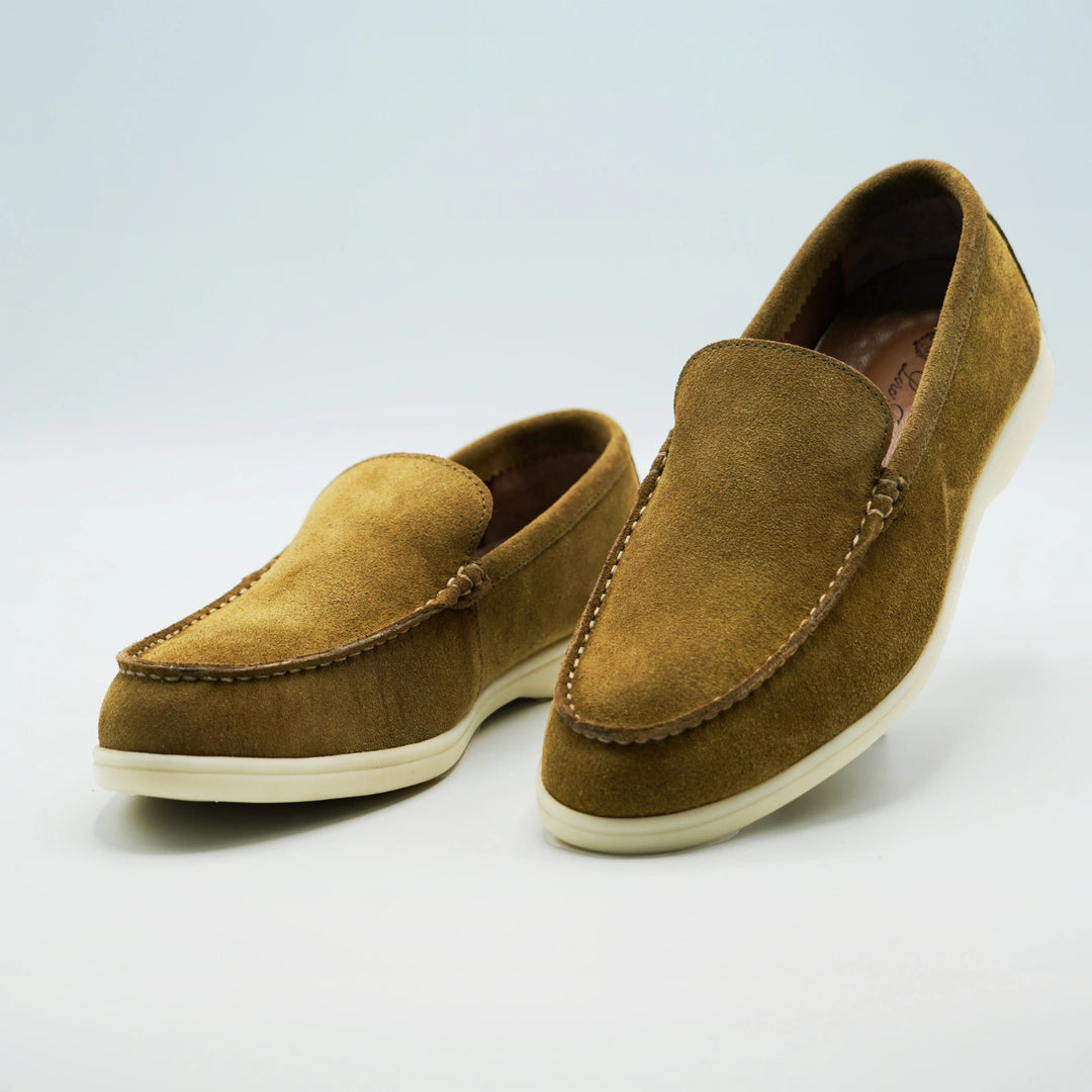 090 mocassin loro daim motard