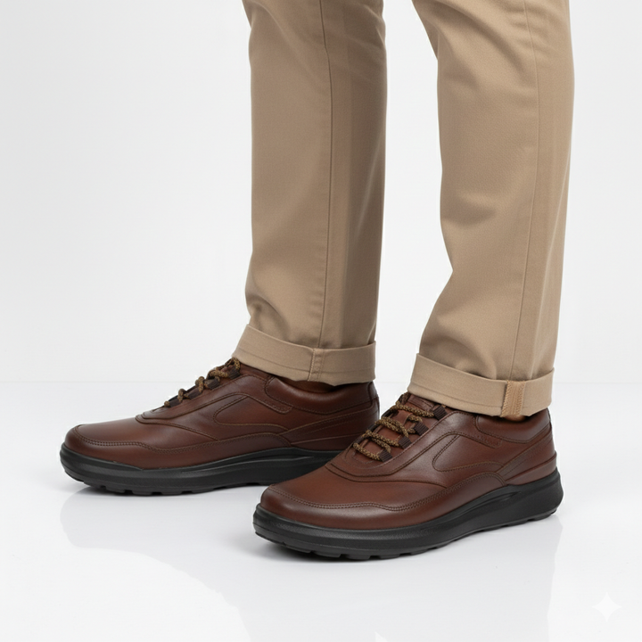 756 Stepin confort cuir tabac foncé lacet