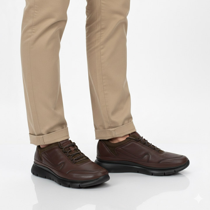 738 Moon confort cuir marron lacet