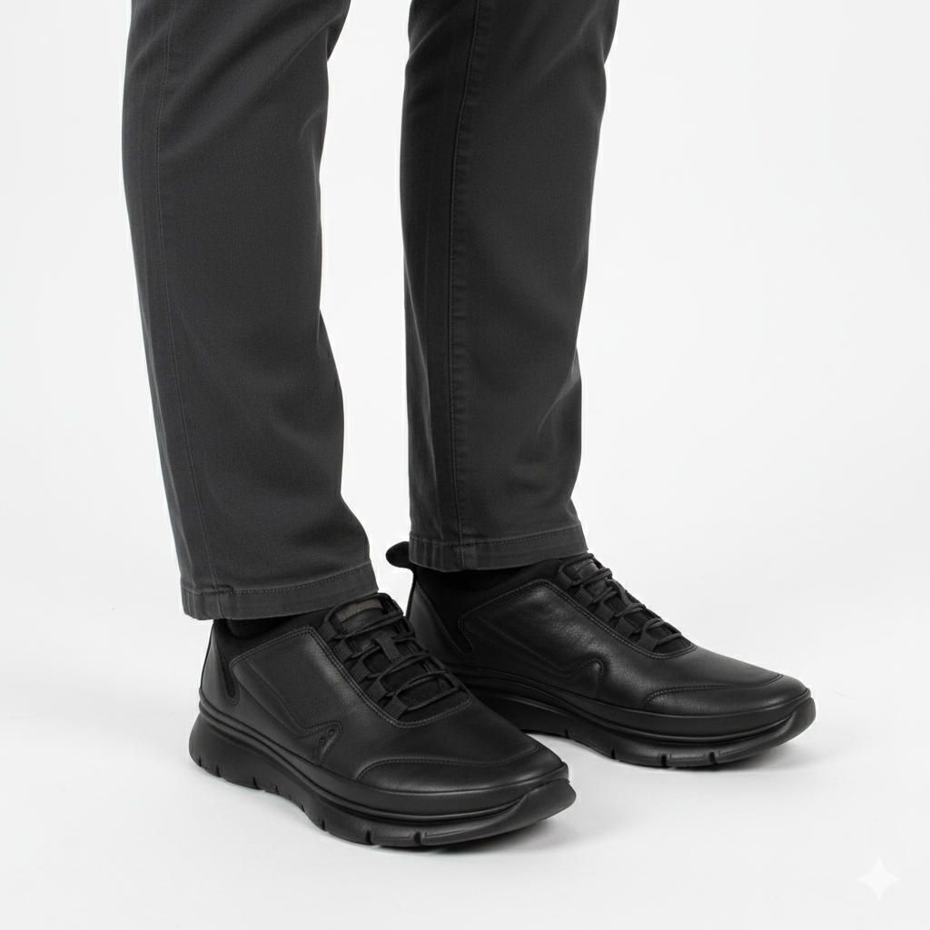 738 Moon confort cuir noir lacet