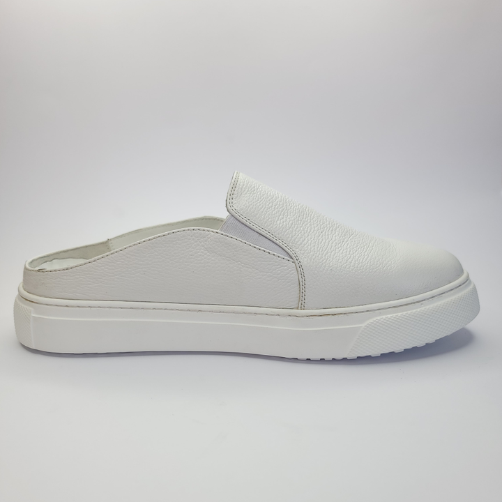 036 babouche moderne cuir blanc