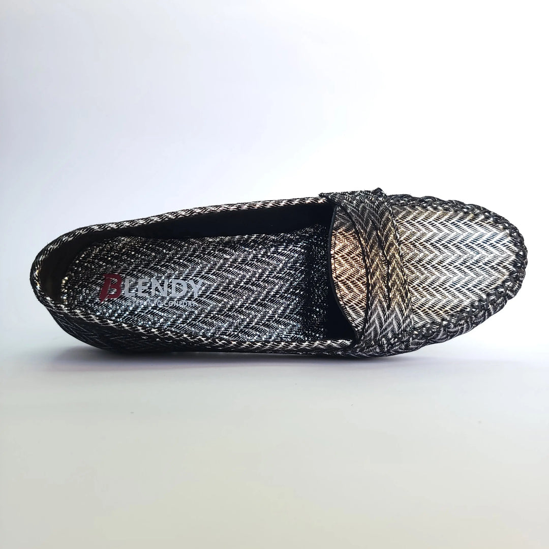 712 mocassin Alton cuir argenté zebre