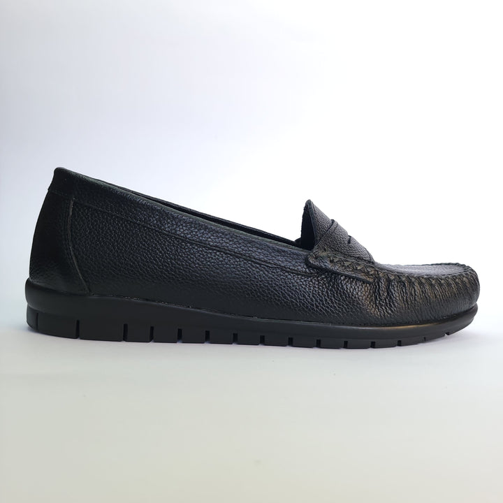 712 mocassin Alton cuir noir grainé
