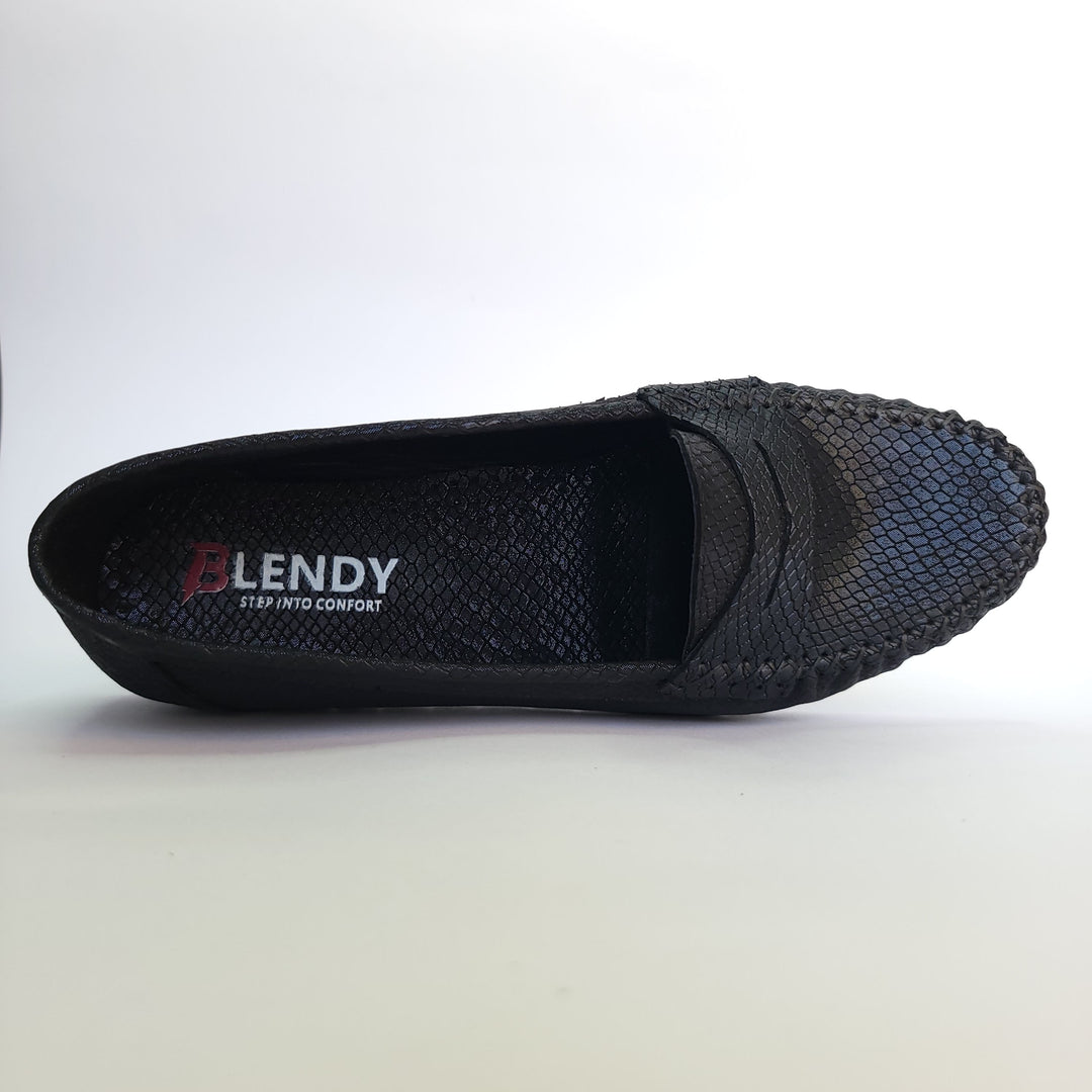 712 mocassin Alton cuir noir brillant
