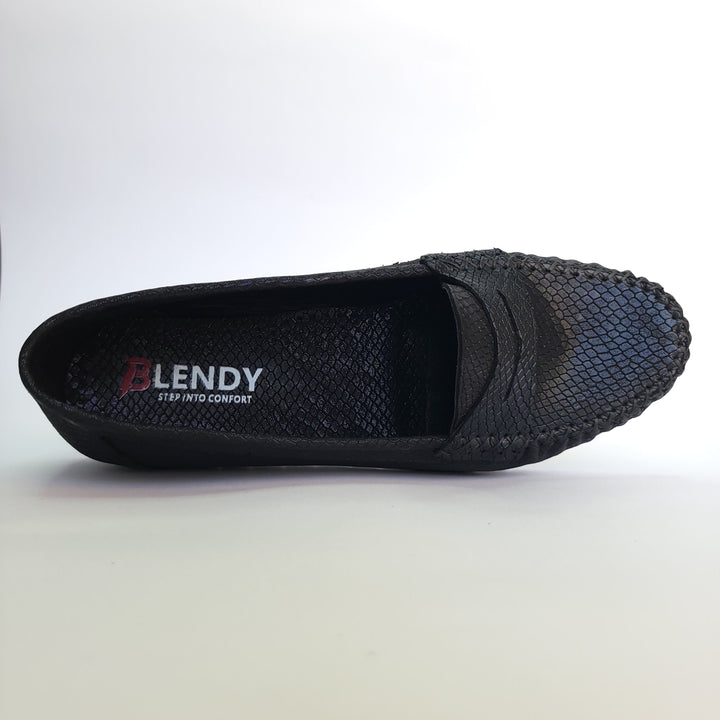 712 mocassin Alton cuir noir brillant