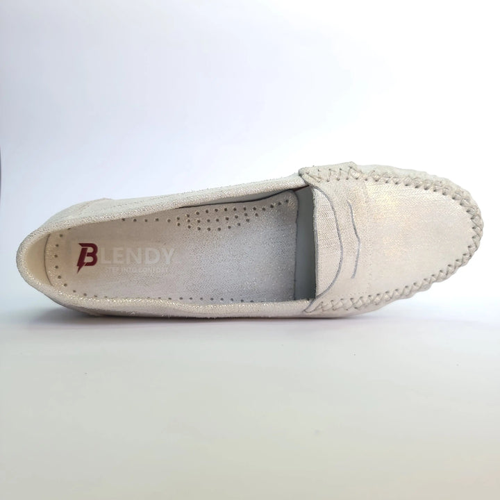 712 mocassin Alton cuir argenté