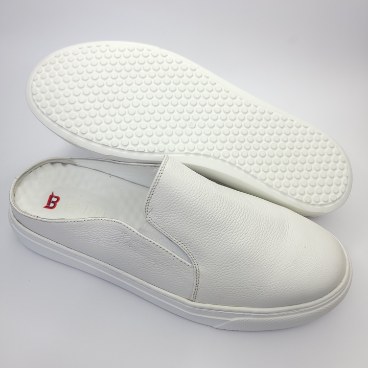 036 babouche moderne cuir blanc
