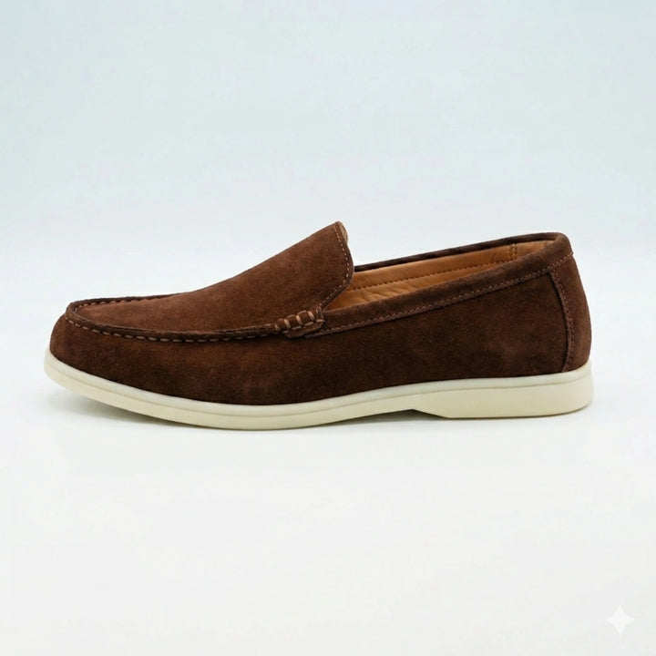 090 mocassin loro daim tabac