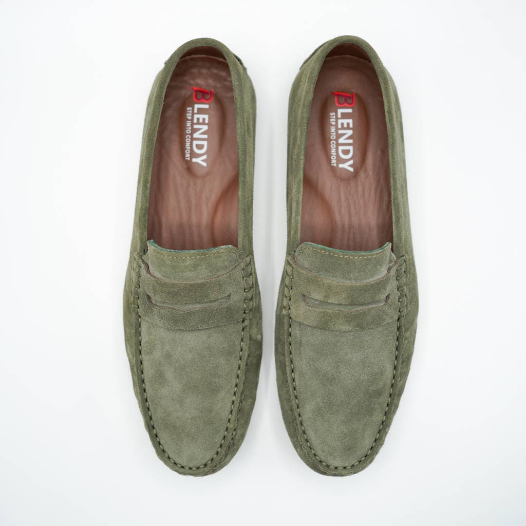 701 mocassin collége en daim olive