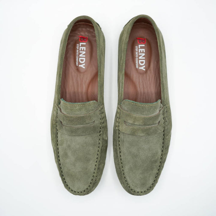 701 mocassin collége en daim olive