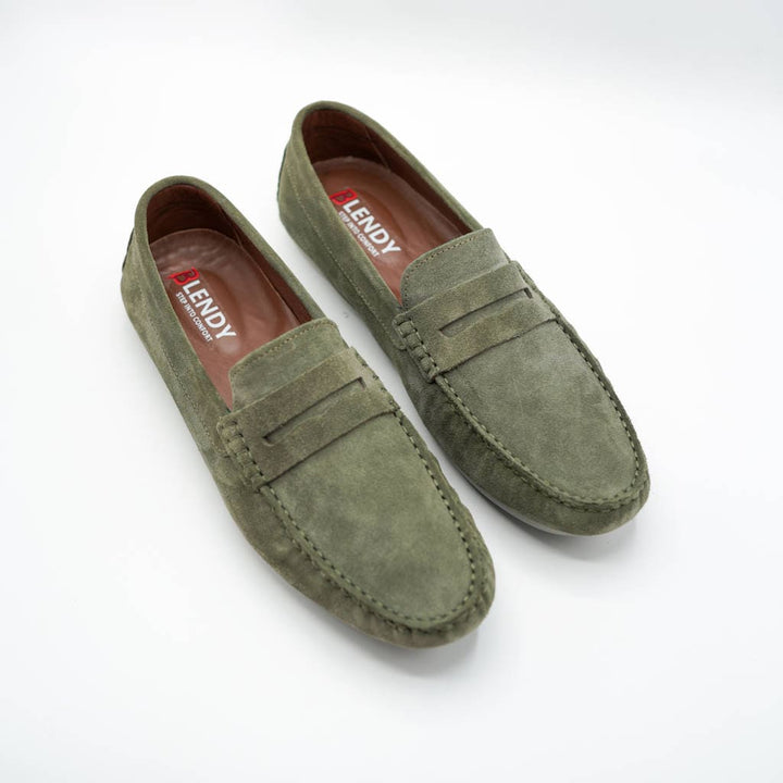 701 mocassin collége en daim olive