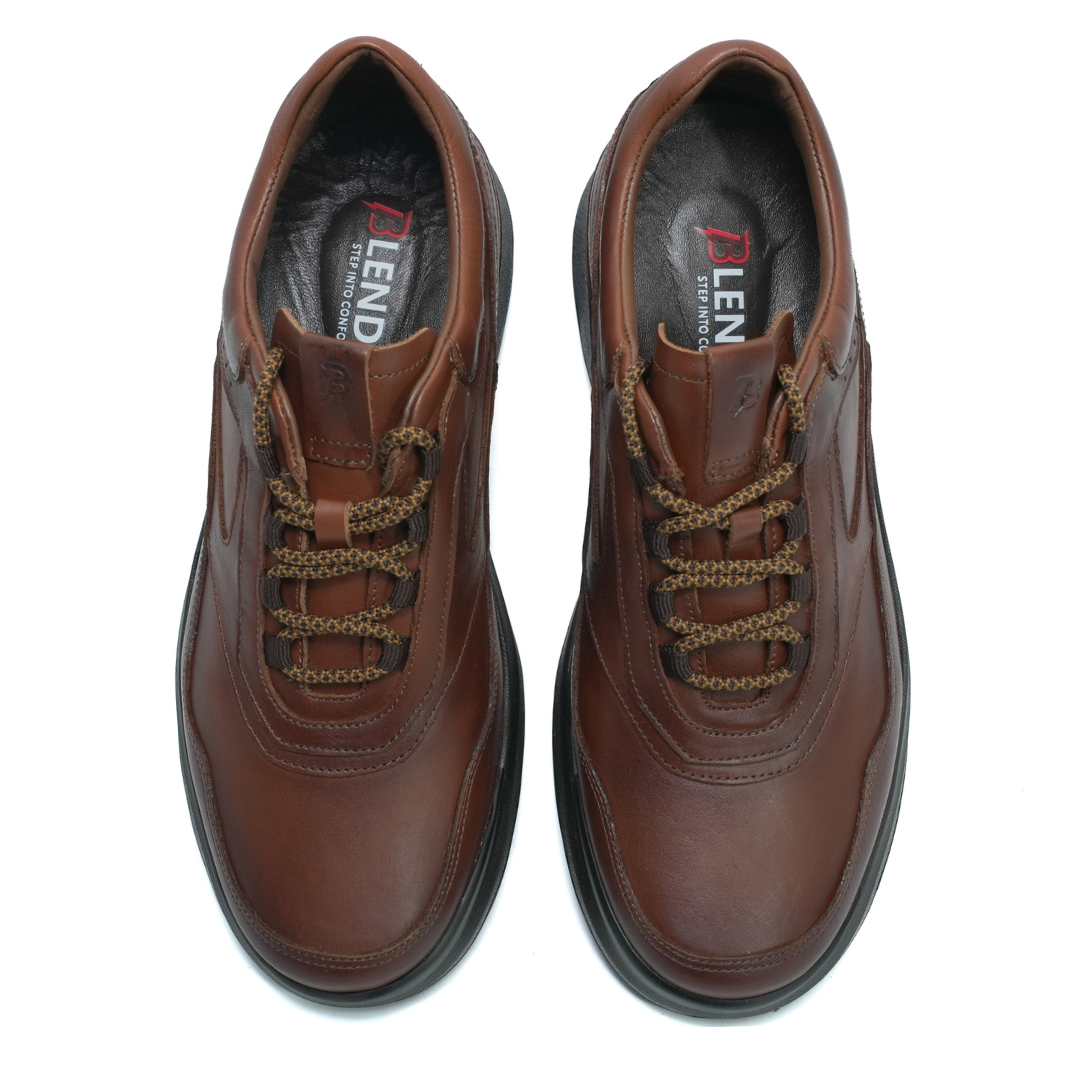 756 Stepin confort cuir tabac foncé lacet