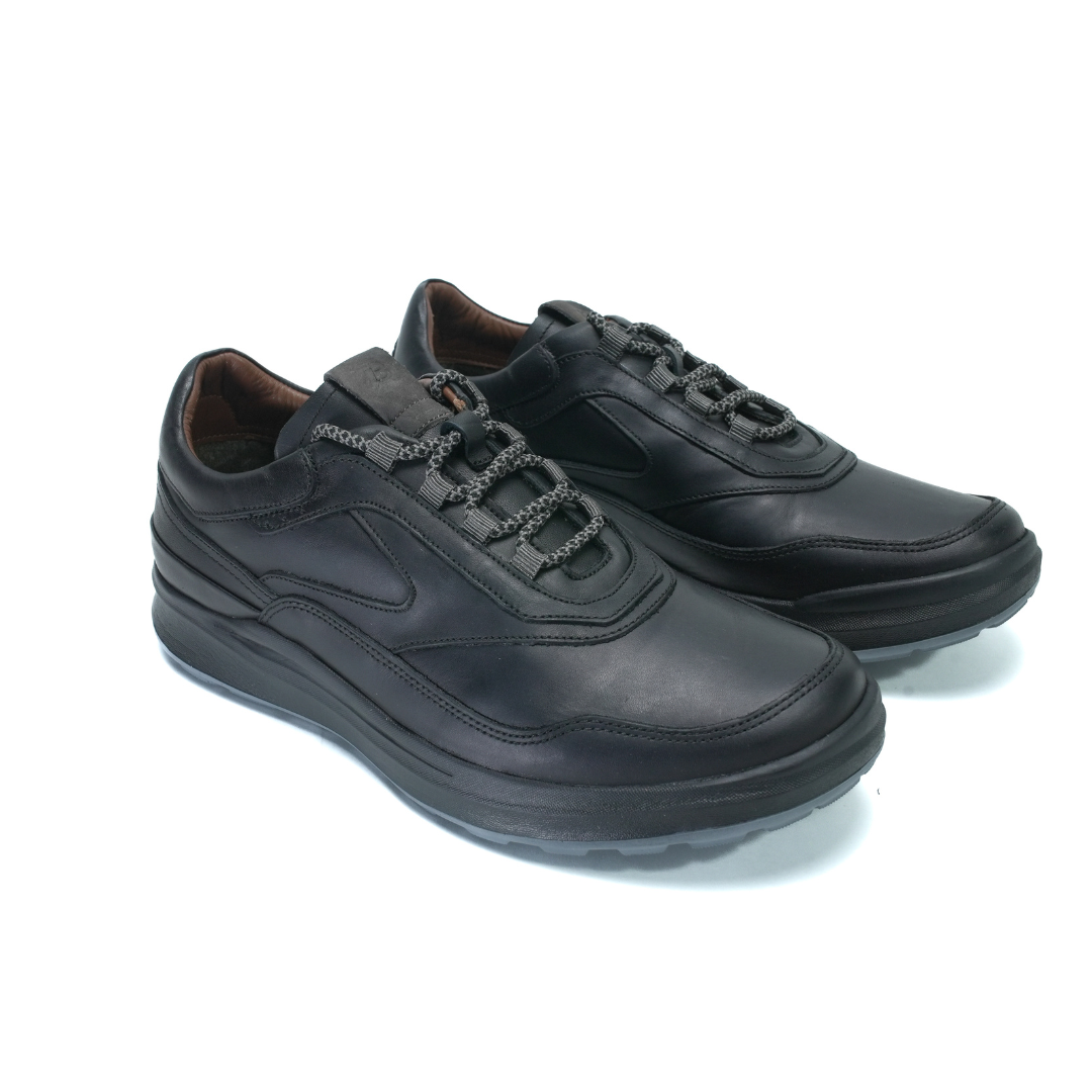 756 Stepin confort cuir noir lacet