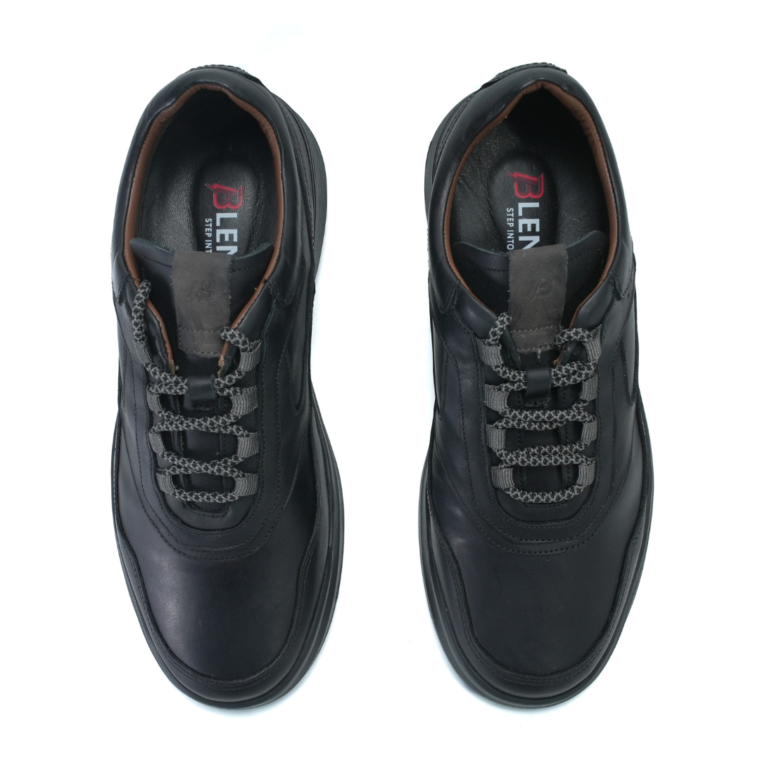 756 Stepin confort cuir noir lacet