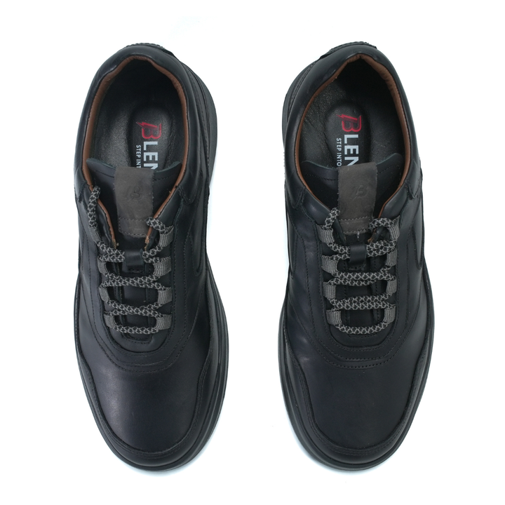 756 Stepin confort cuir noir lacet