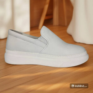 basket en cuir blanc"ref701"